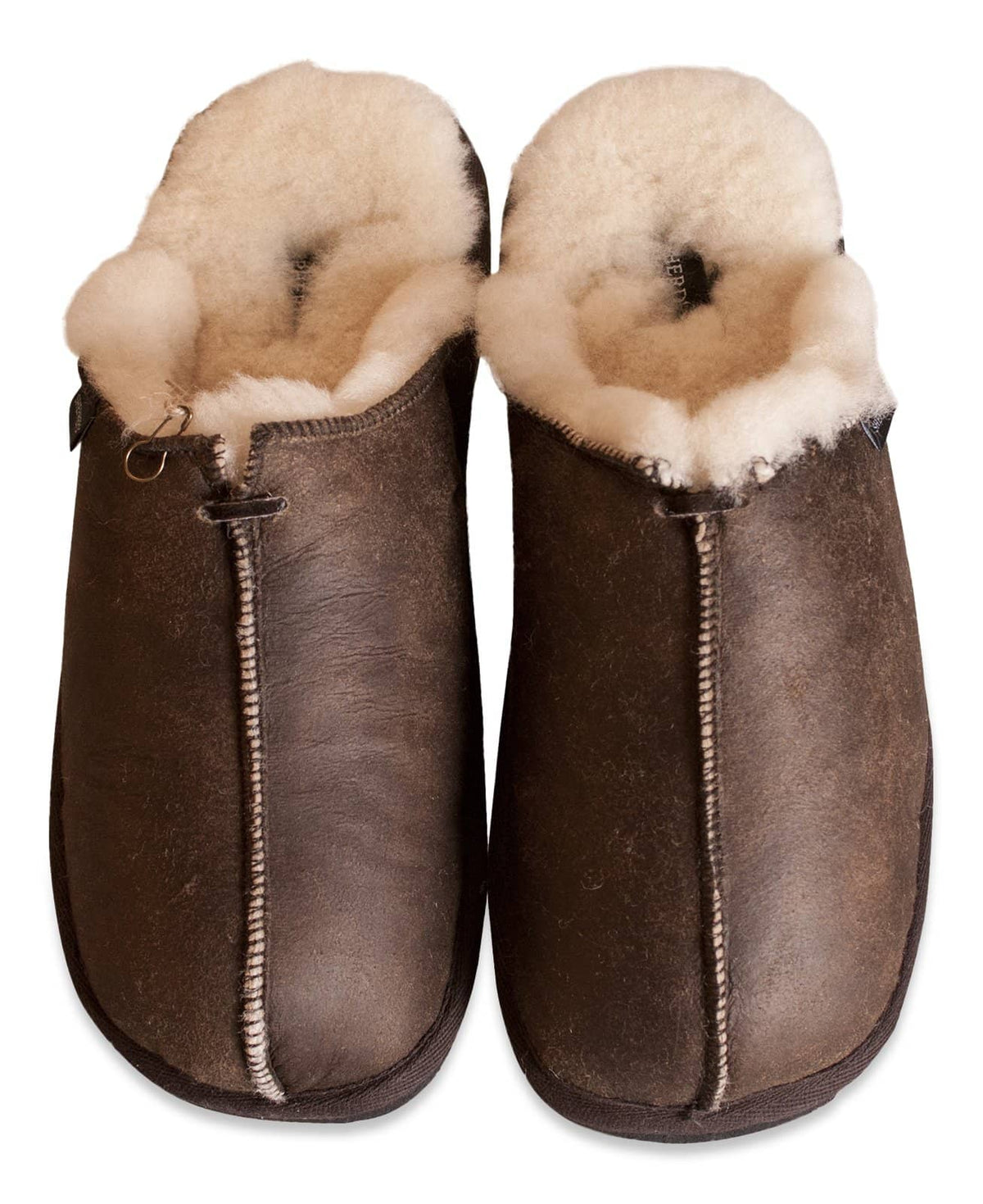 Mens Sheepskin Slippers - Open Back Mule Style