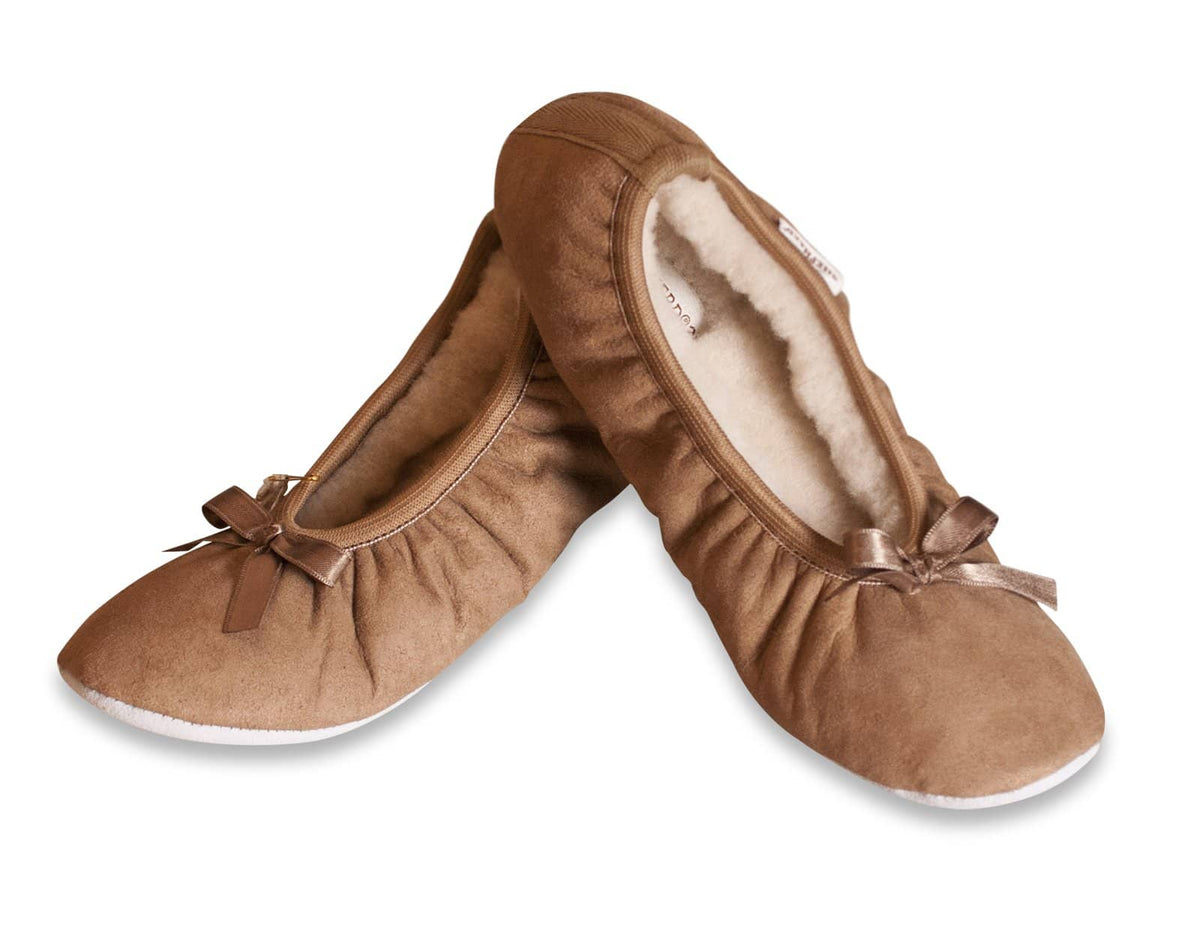 Womens Sheepskin Slippers - Ballerina Style