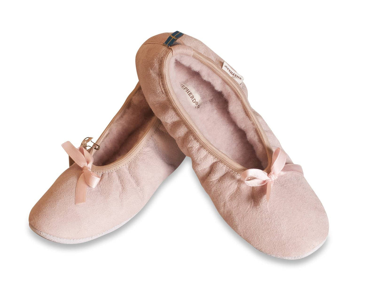 Womens Sheepskin Slippers - Ballerina Style