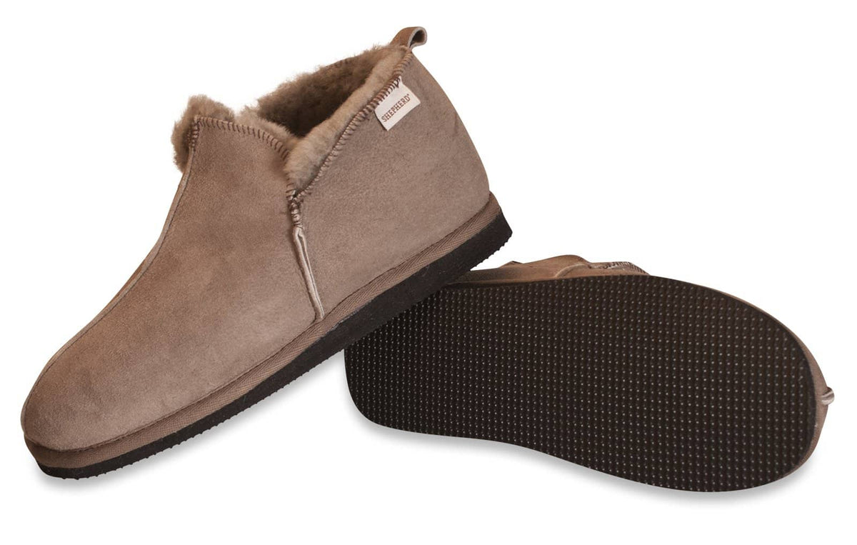 Shepherd Mens sheepskin slippers ANTON stone pair