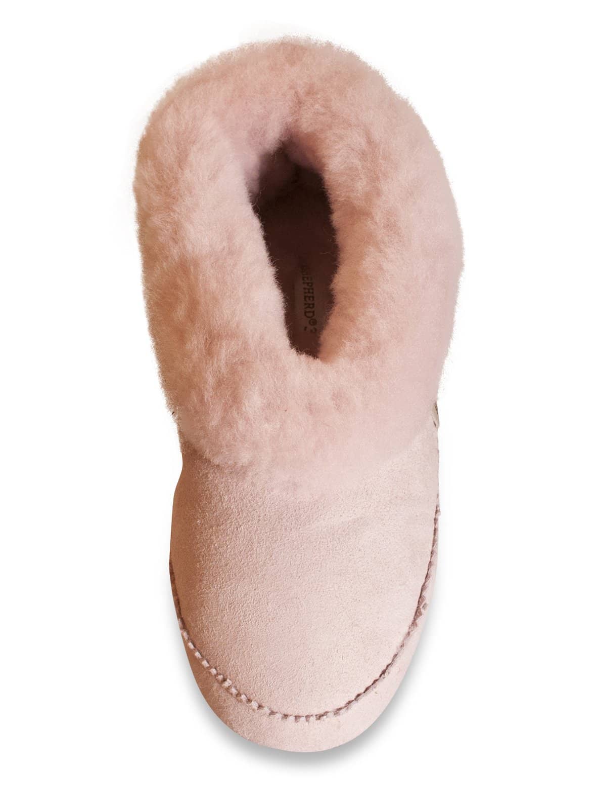 Shepherd womens sheepskin slippers EMMY pink pair
