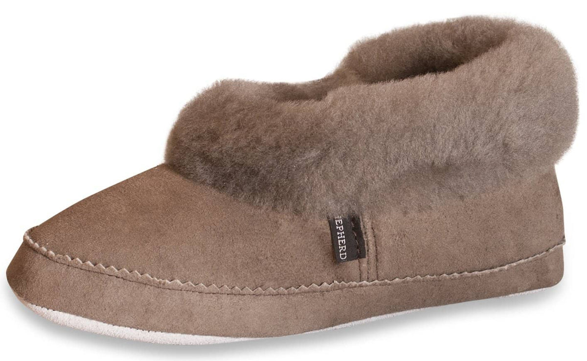 Shepherd womens sheepskin slippers EMMY stone pair