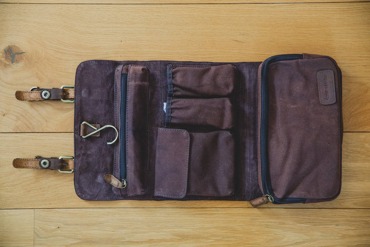 Ashwood Wash Bag 7010 Open On Wooden Floor