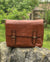 Ashwood jasper leather satchel messanger bag on stone wall chestnut