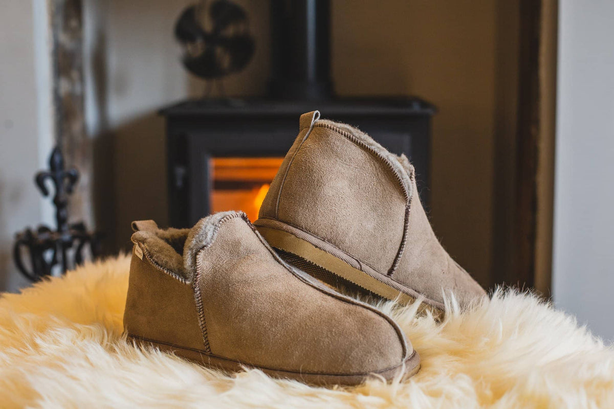 Mens Sheepskin Slippers - Classic Boot Style