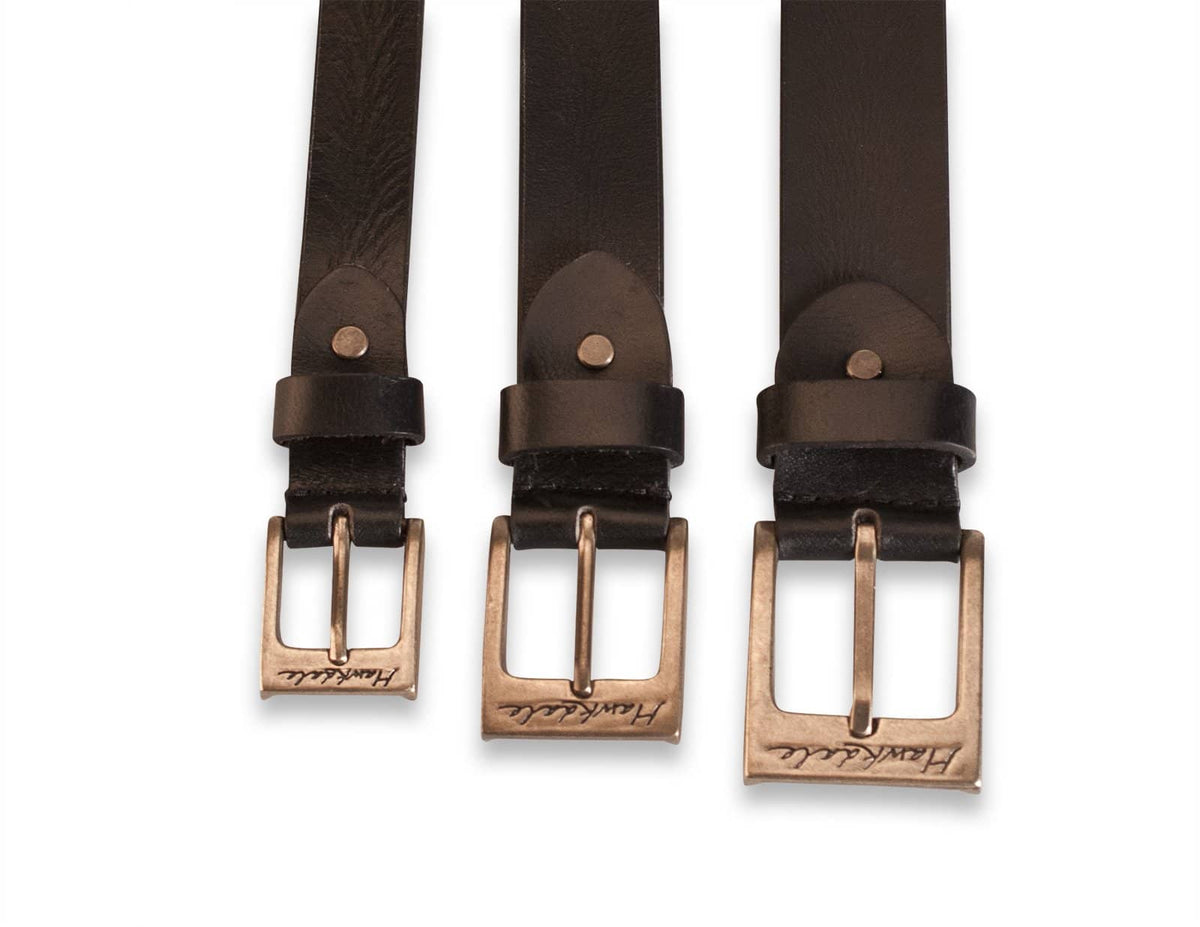 Hawkdale mens full grain leather belt  818 819 820 width comparison brass buckle
