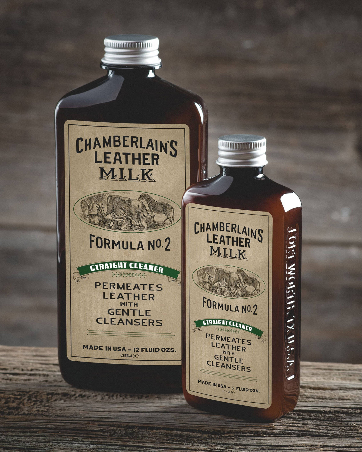 Chamberlins Leather Milk Lintment 2 both size bottles