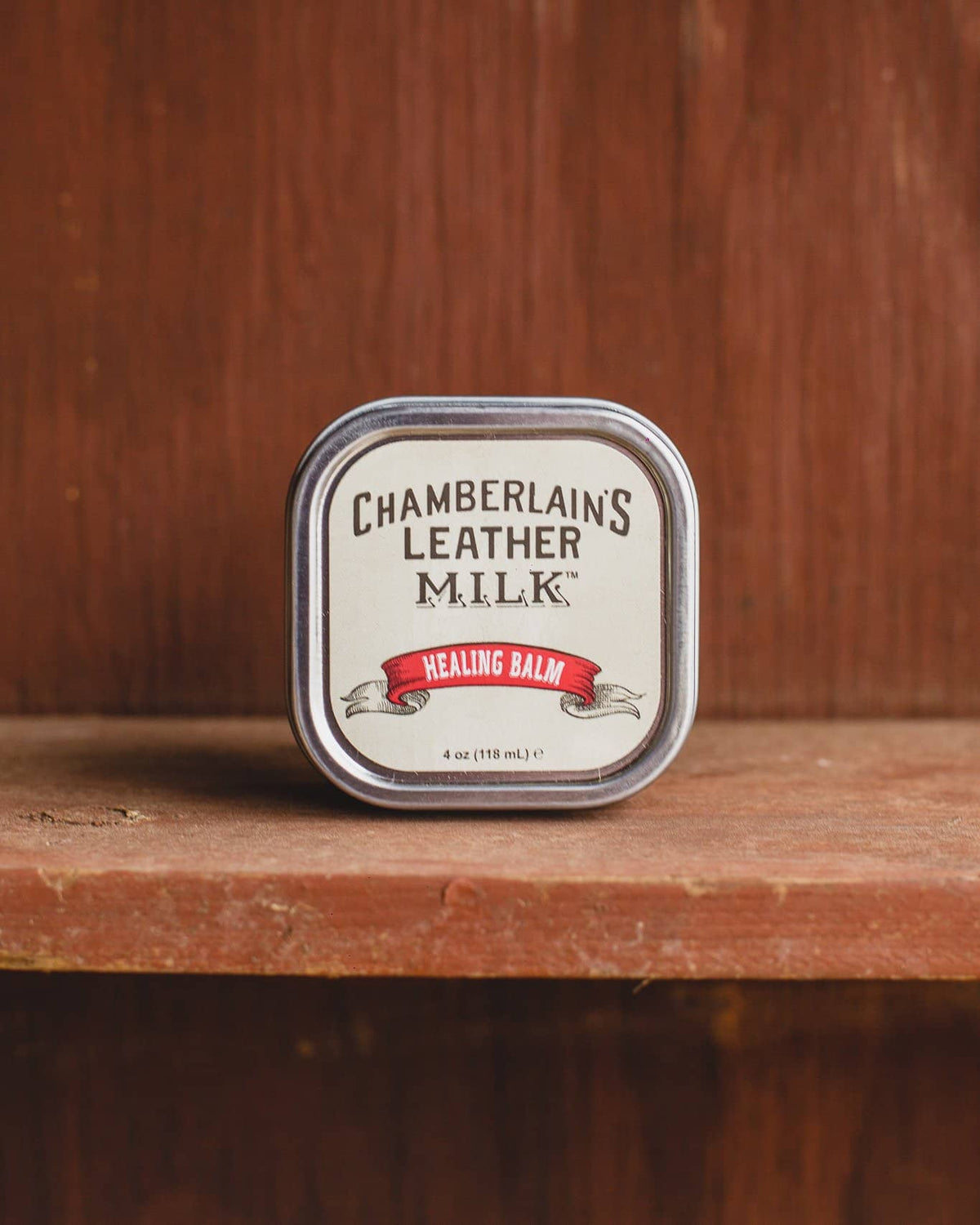 Chamberlins Leather Milk Healing balm open with pad