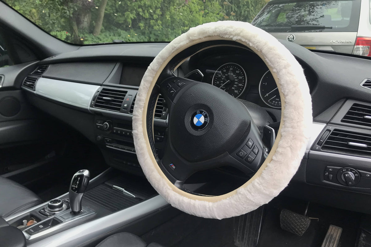 Nordvek steering wheel cover in car natural 108-100
