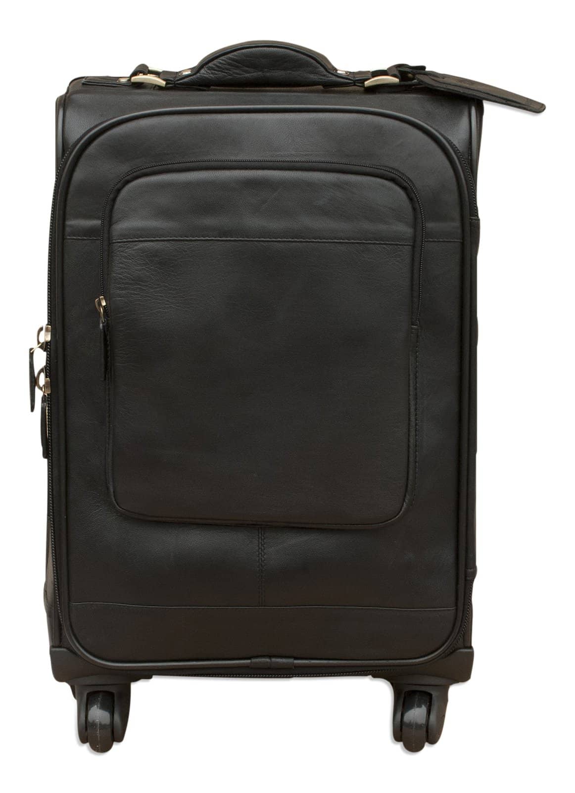 Premium Leather Suitcase 40L - Suitable For Hand Baggage - 4 Wheel Direction