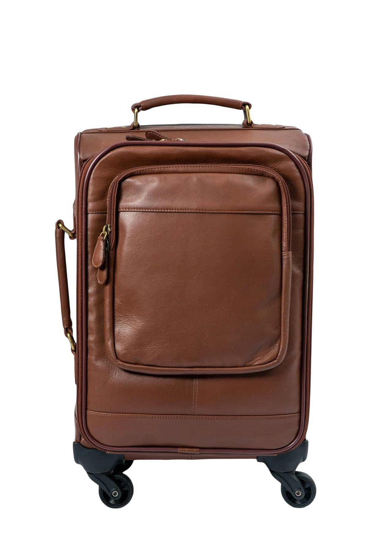 Premium Leather Suitcase 40L - Suitable For Hand Baggage - 4 Wheel Direction