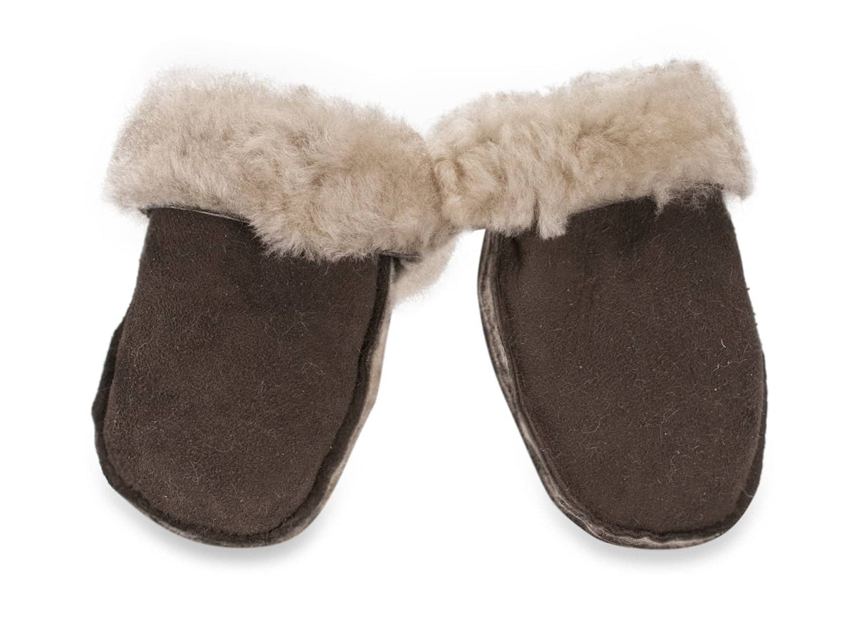 Nordvek sheepskin kids puddy mittens choc without ribbon 303-100