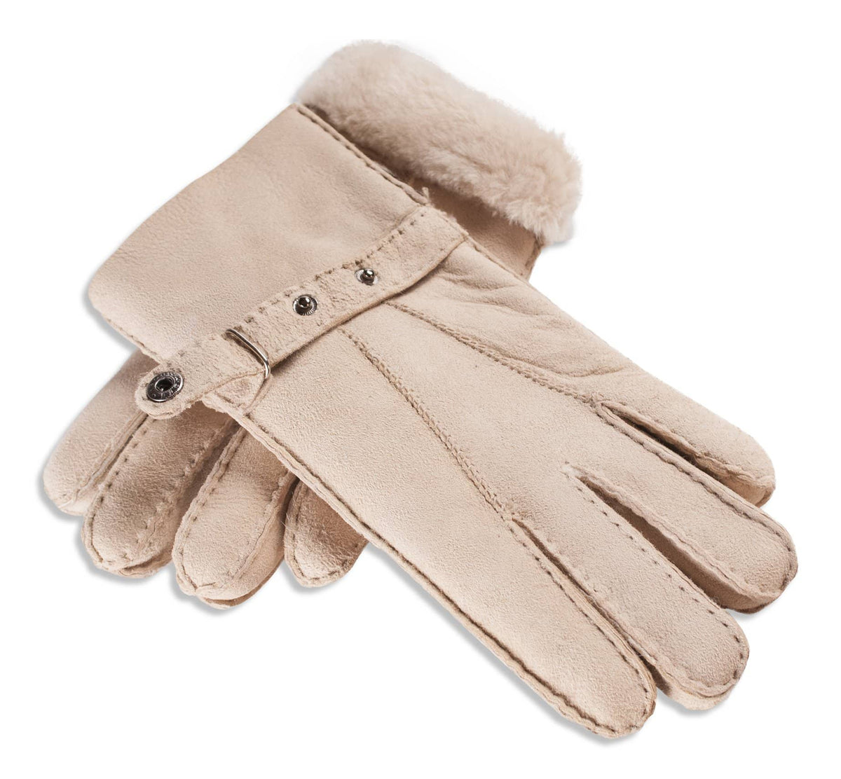 Mens Sheepskin Gloves - Adjustable Strap Cuff
