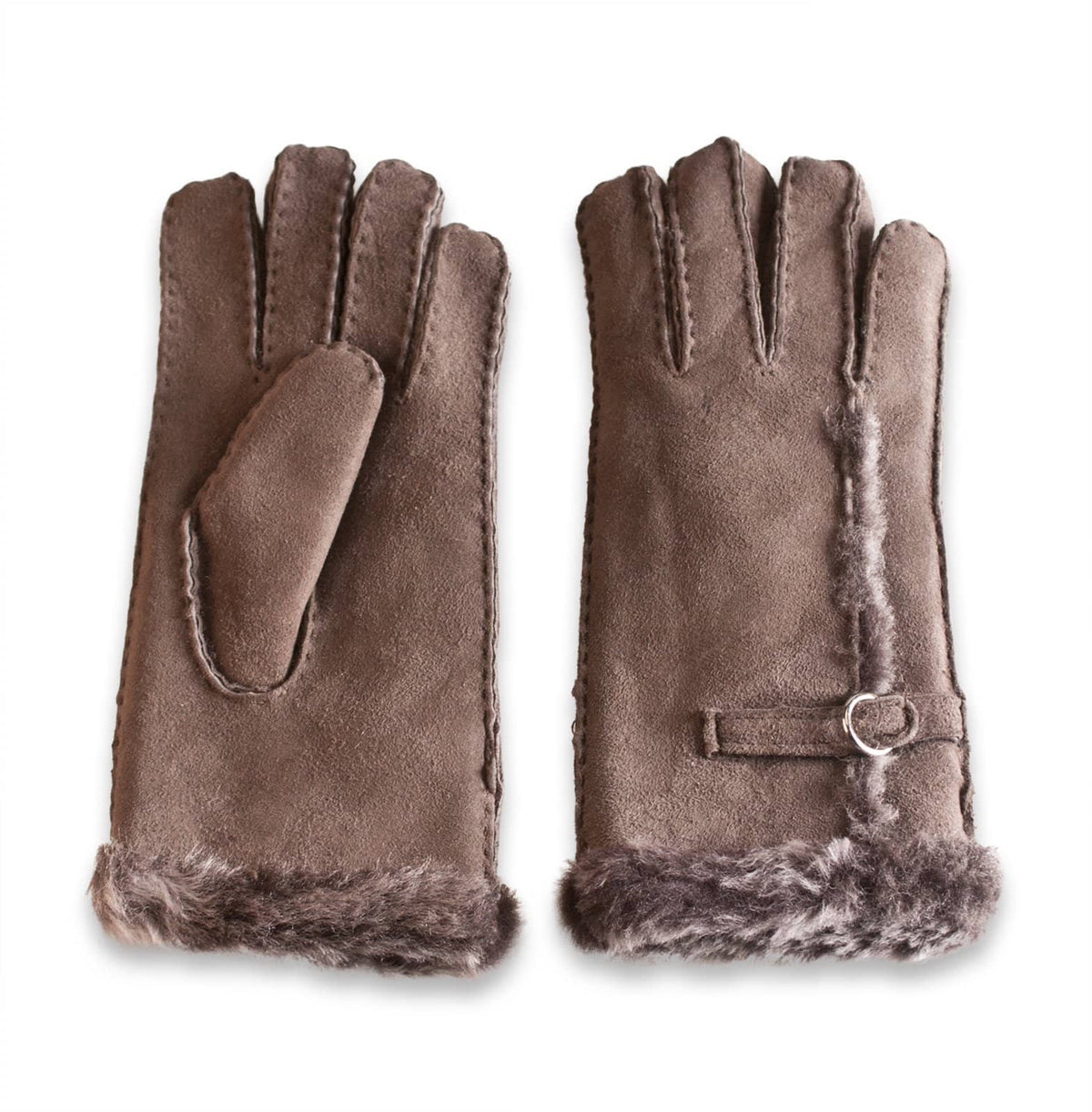Nordvek womens sheepskin gloves 310-100 stone side by side