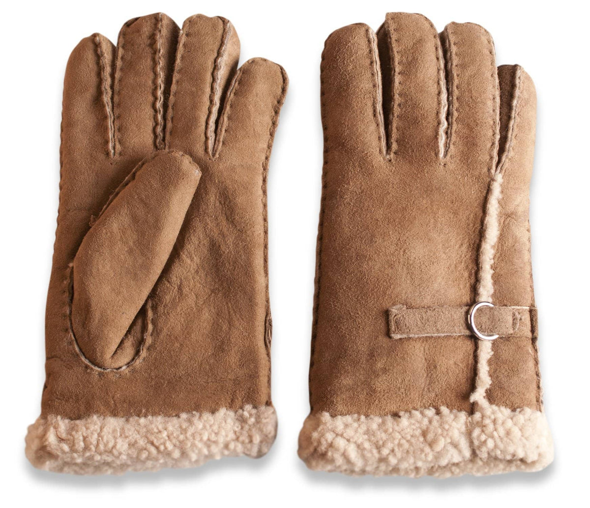Nordvek womens sheepskin gloves 310-100 tan side by side