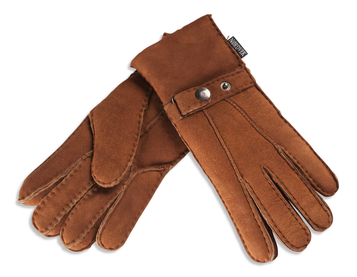 Womens Sheepskin Gloves - Adjustable Strap Cuff