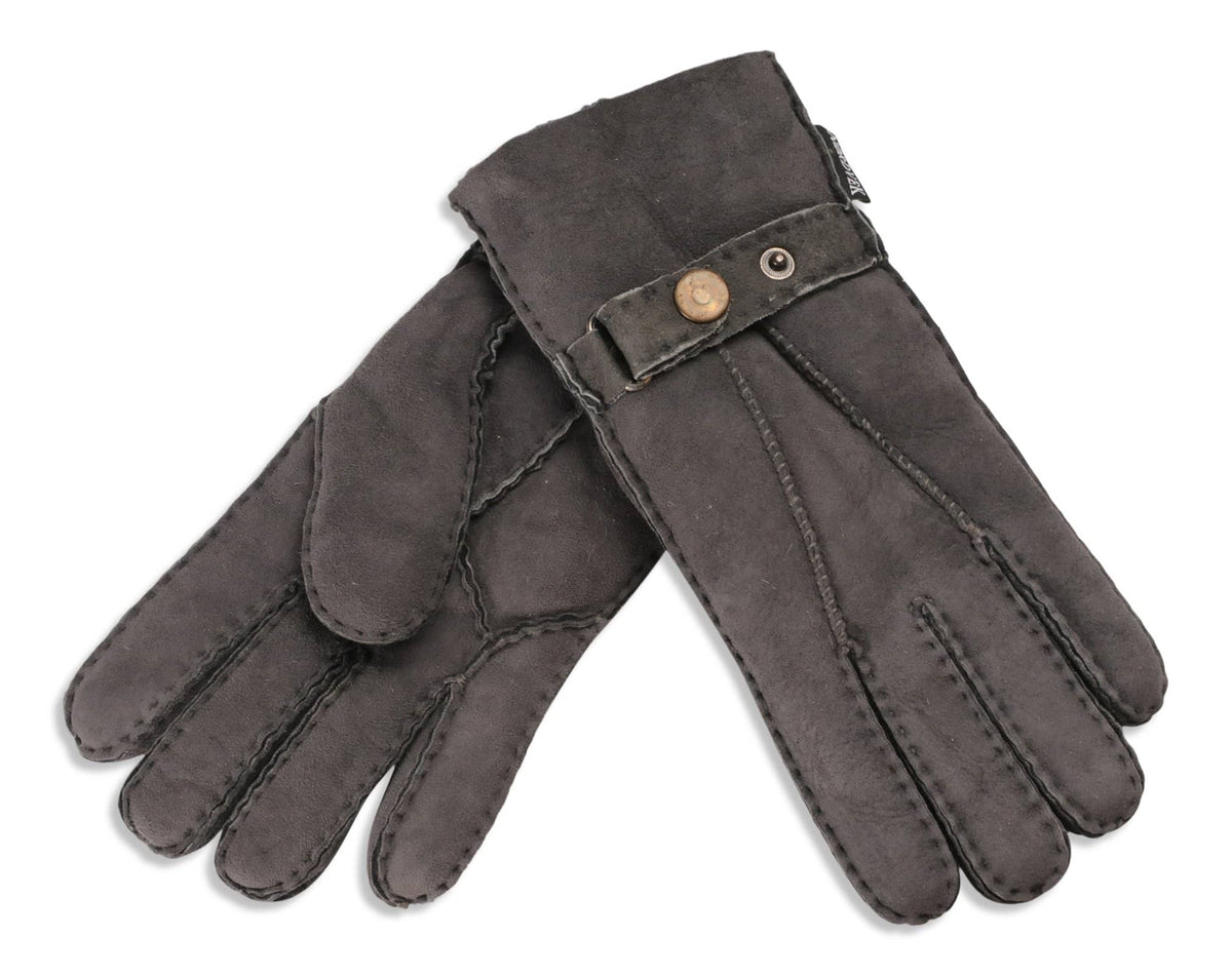 Womens Sheepskin Gloves - Adjustable Strap Cuff