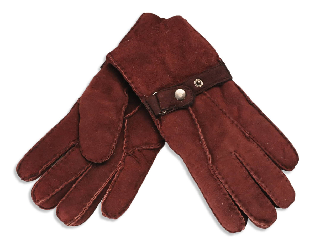 Womens Sheepskin Gloves - Adjustable Strap Cuff