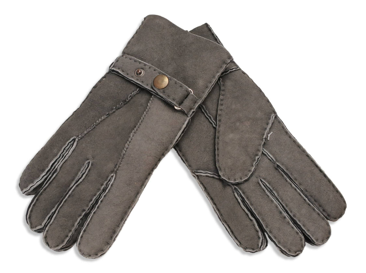 Womens Sheepskin Gloves - Adjustable Strap Cuff