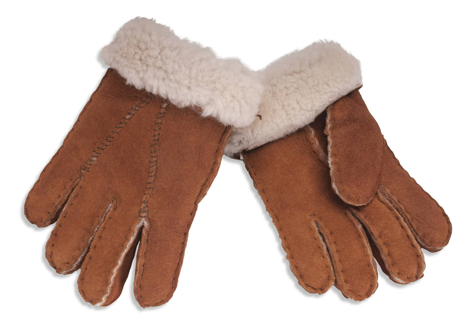 Nordvek childrens sheepskin gloves 313-100 chestnut pair