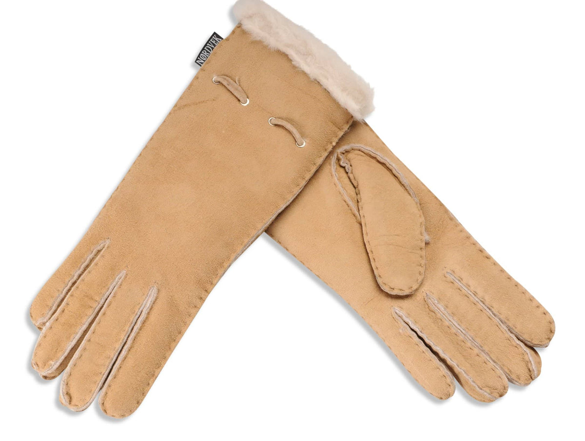 Womens Long Sheepskin Cuff - Comes Above Wrist