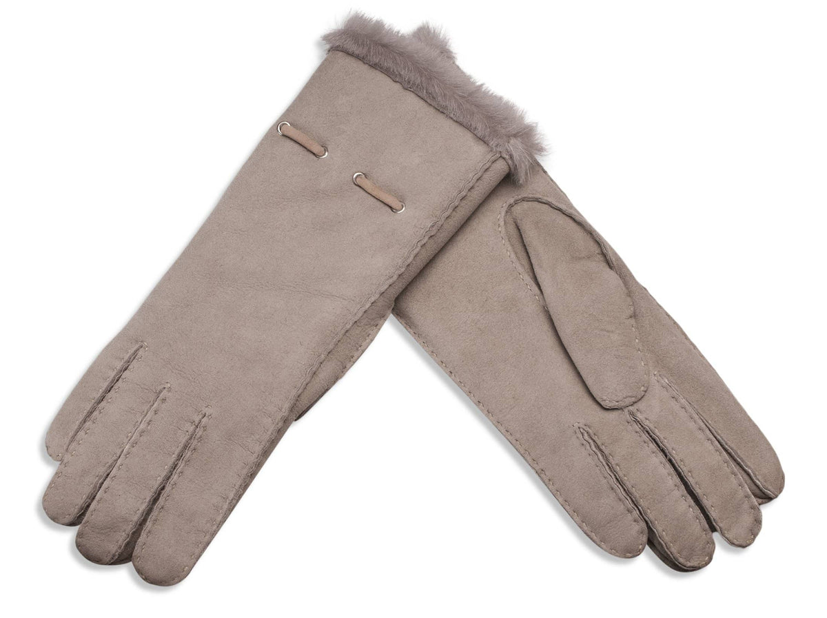 Nordvek womens sheepskin gloves 317-100 stone pair overlap