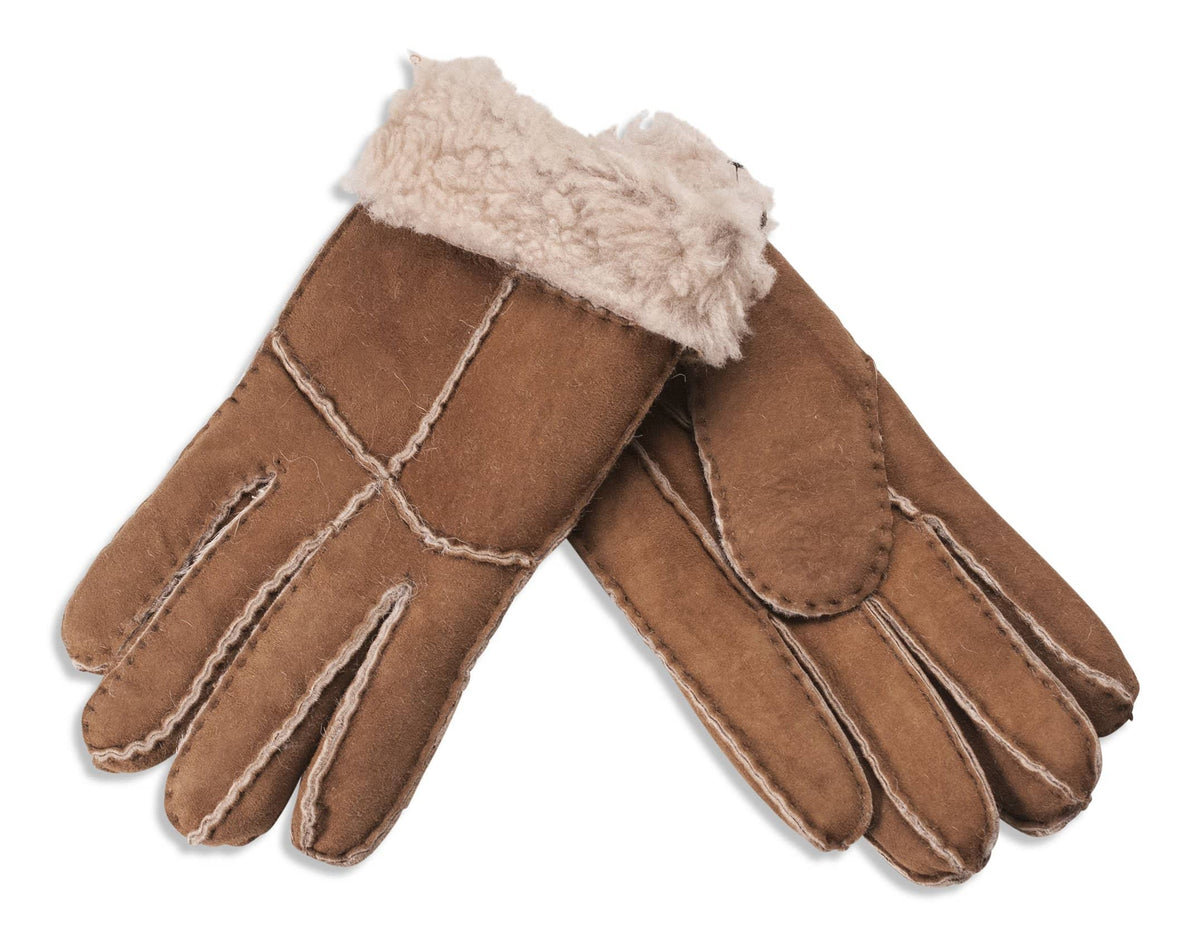 Womens Merino Sheepskin Gloves - Turnover Cuff