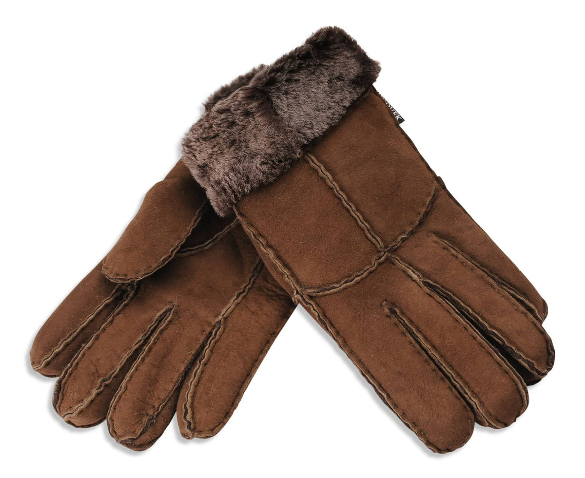 Womens Merino Sheepskin Gloves - Turnover Cuff