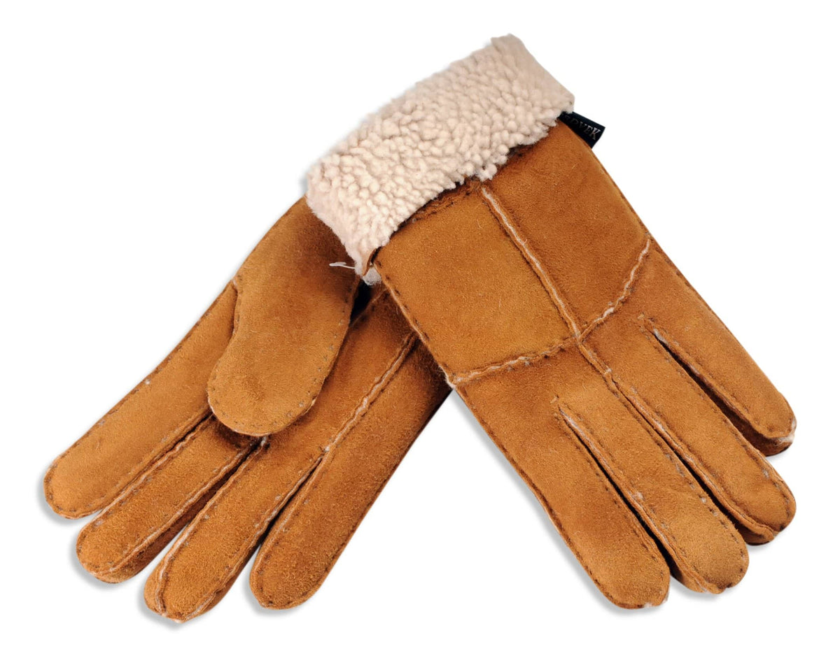 Womens Merino Sheepskin Gloves - Turnover Cuff