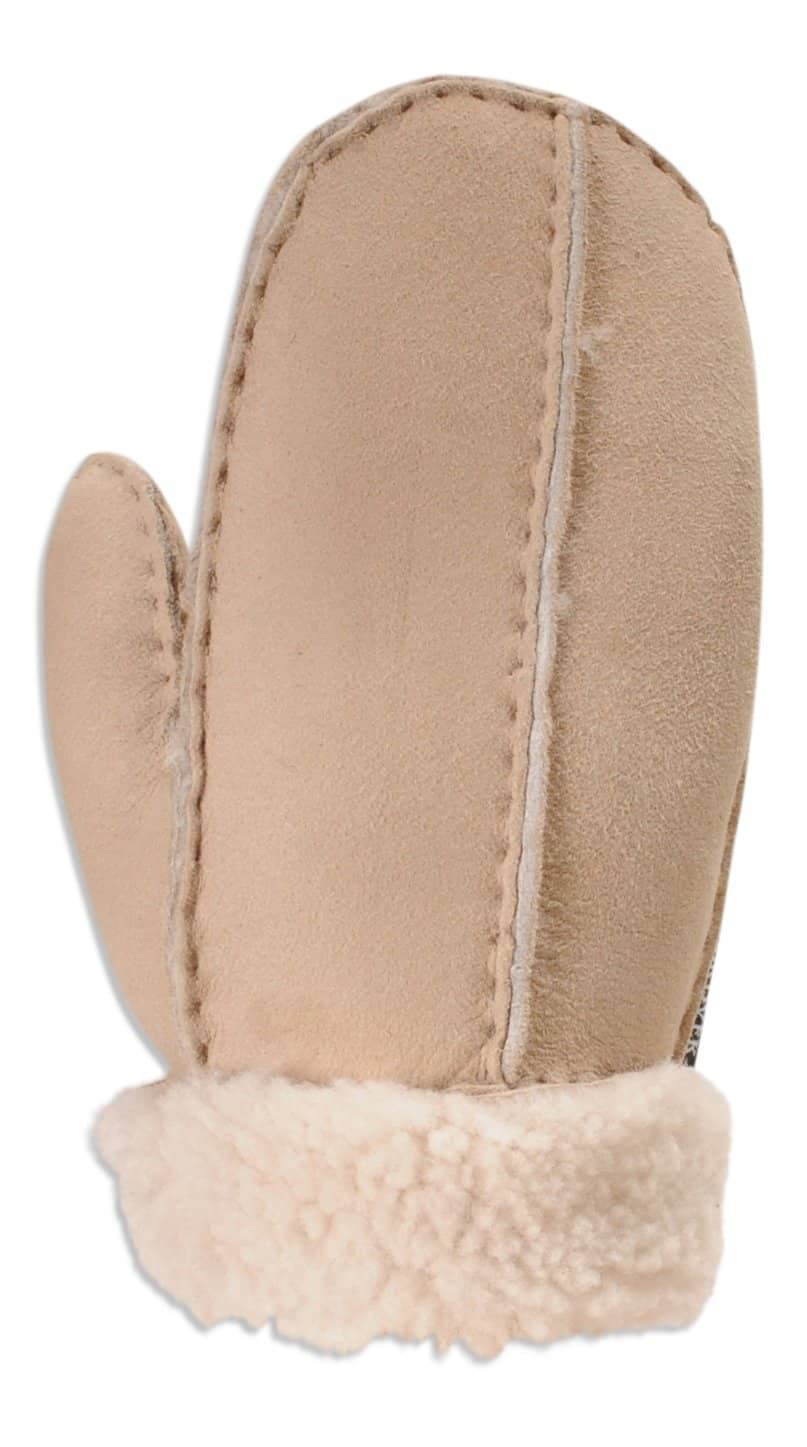 Nordvek childrens sheepskin mittens 325-100 beige back of hand