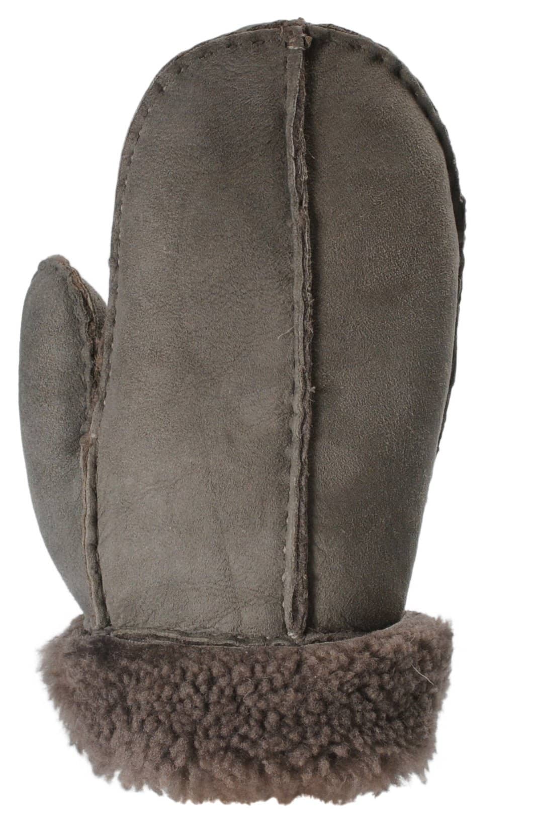 Nordvek childrens sheepskin mittens 325-100 slate back of hand