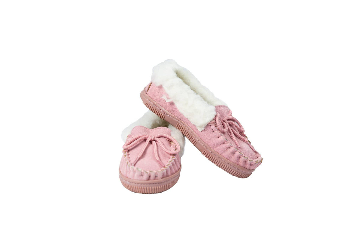 Nordvek kids sheepskin moccasins 435-100 pink colour