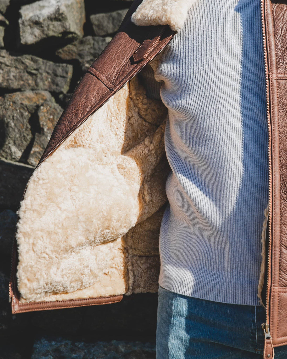 Mens Sheepskin Aviator Nappa Leather Bomber Jacket