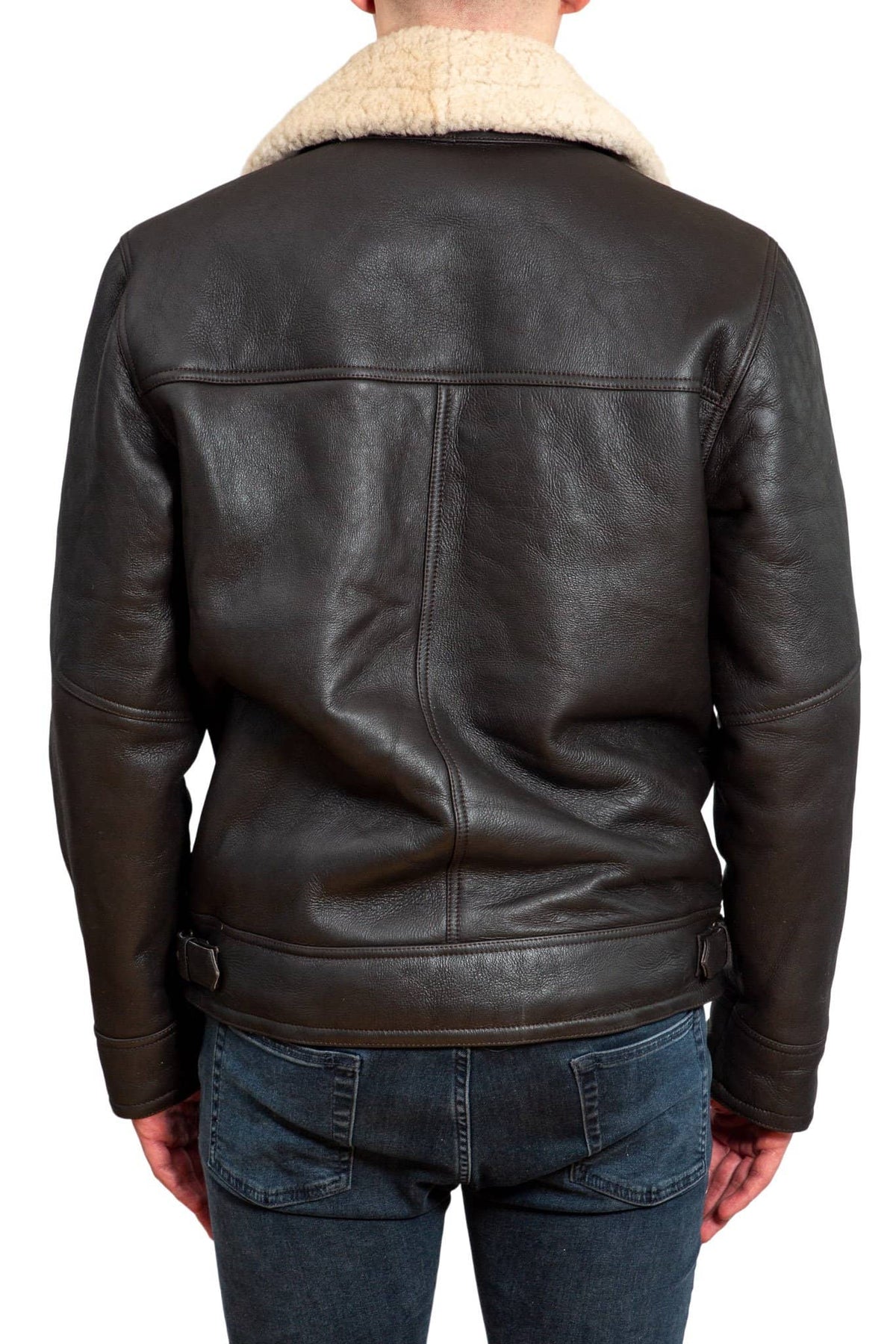 Nordvek mens sheepskin jacket 703-100 dark brown front