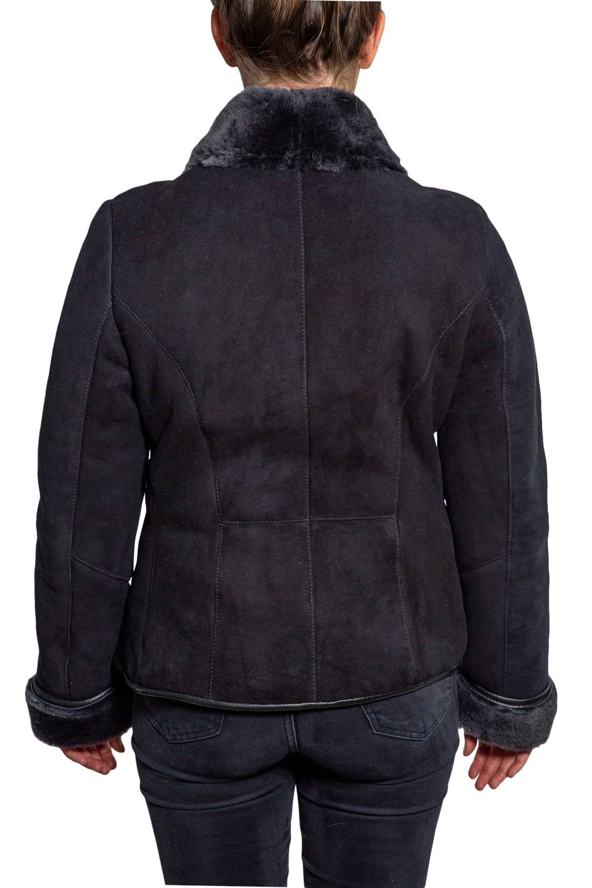 Nordvek womens sheepskin jacket 706-100 black back