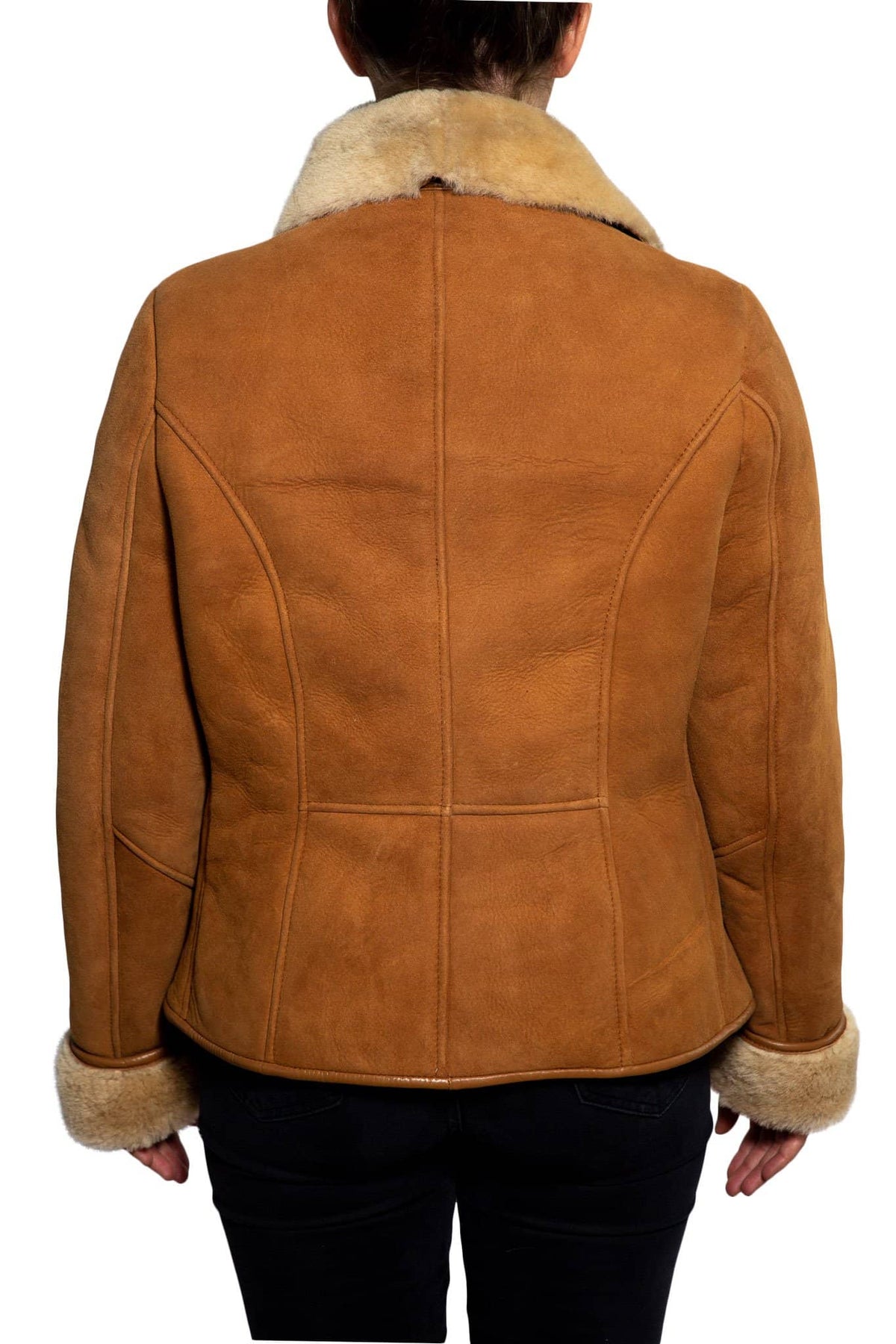 Nordvek womens sheepskin jacket 706-100 Tan back