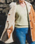 Nordvek womens sheepskin jacket 709-100 tan on model side