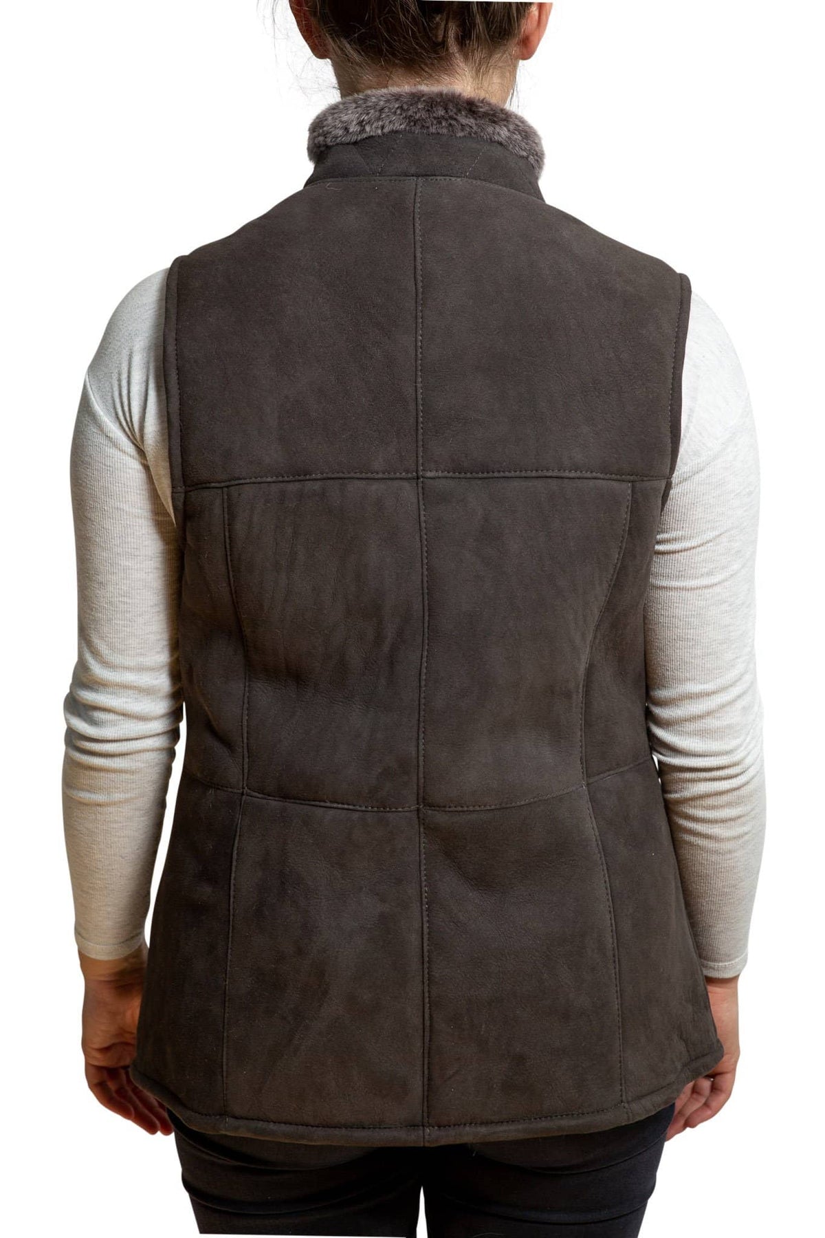 Nordvek womens sheepskin jacket 711-100 stone back