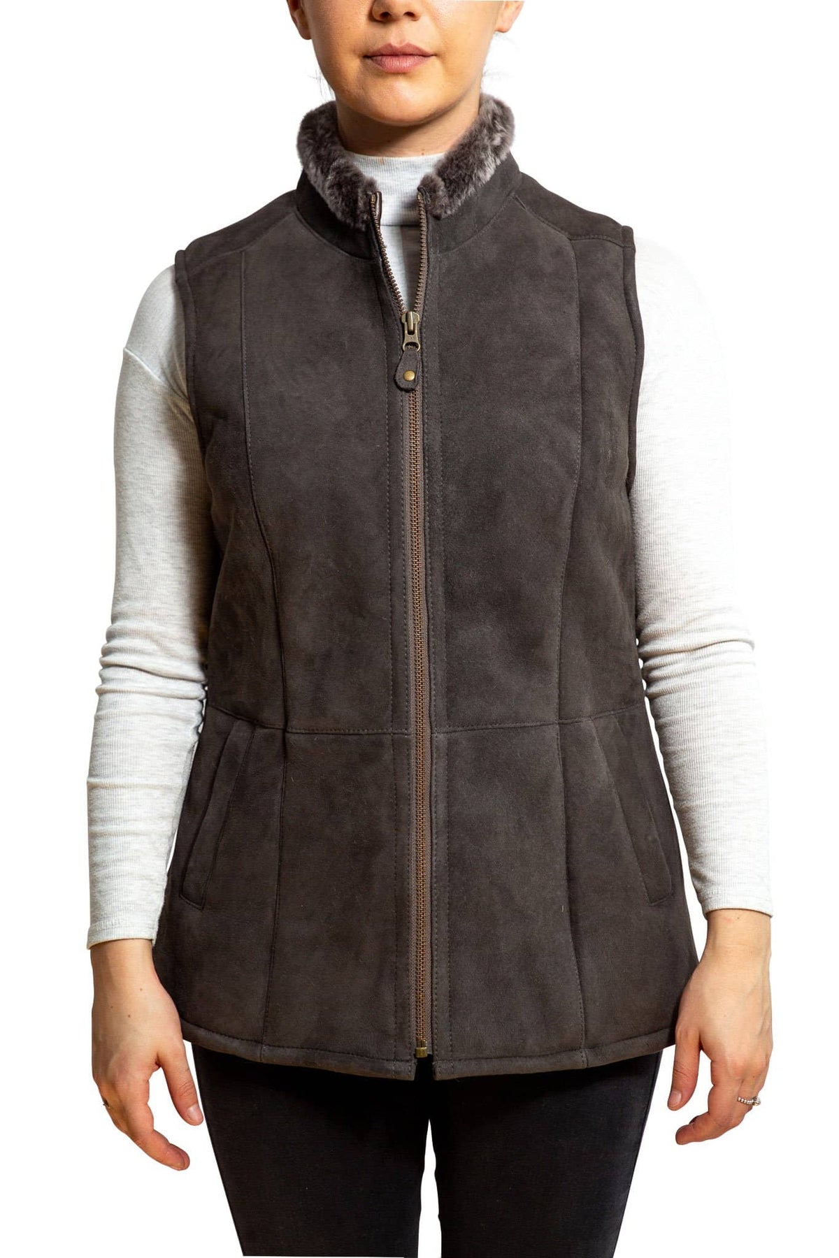 Nordvek womens sheepskin jacket 711-100 stone front