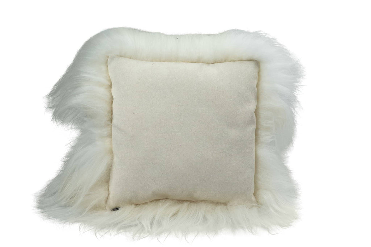 Nordvek Icelandic Sheepskin Cushion 9010-100 white back