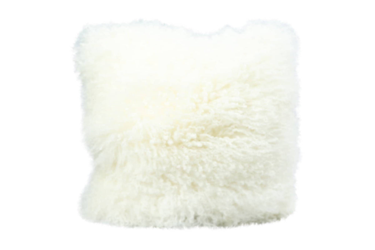 Nordvek mongolian sheepskin cushion 9013-100 white front