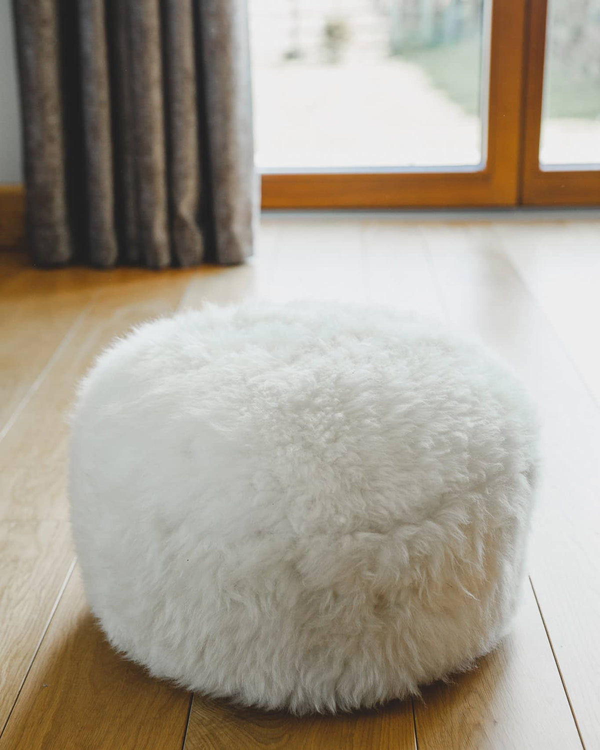 Nordvek sheepskin pouffe 9021-100 natural front