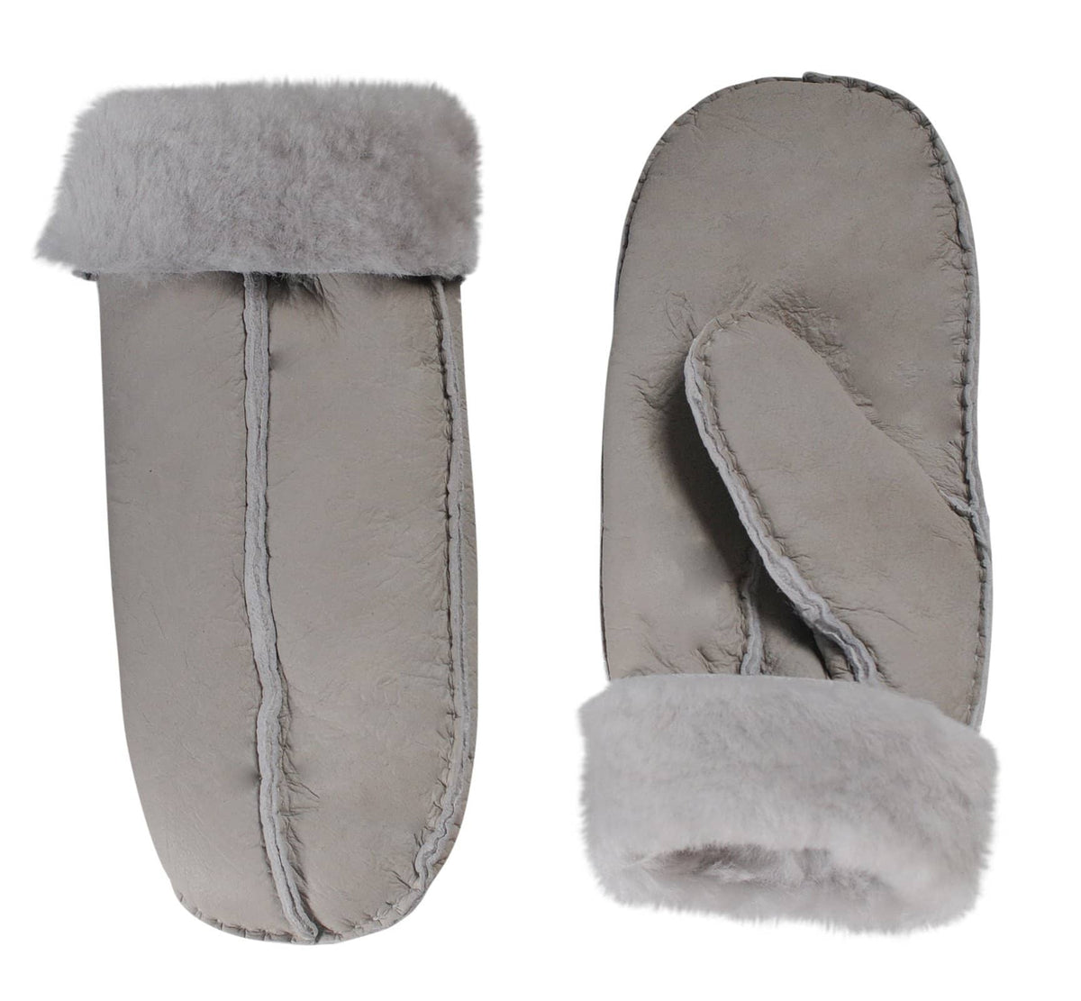Nordvek womens sheepskin mittens 315-100 stone side by side
