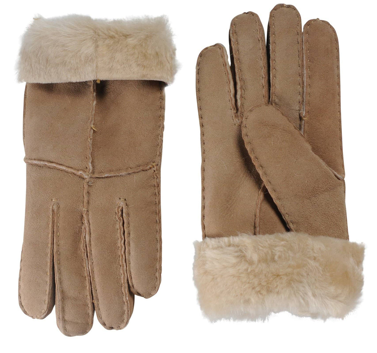 Womens Merino Sheepskin Gloves - Turnover Cuff