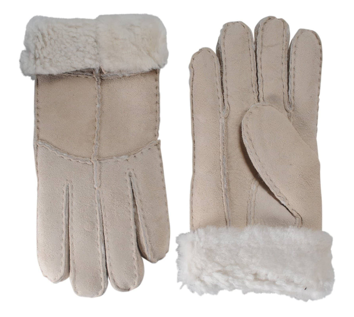 Womens Merino Sheepskin Gloves - Turnover Cuff