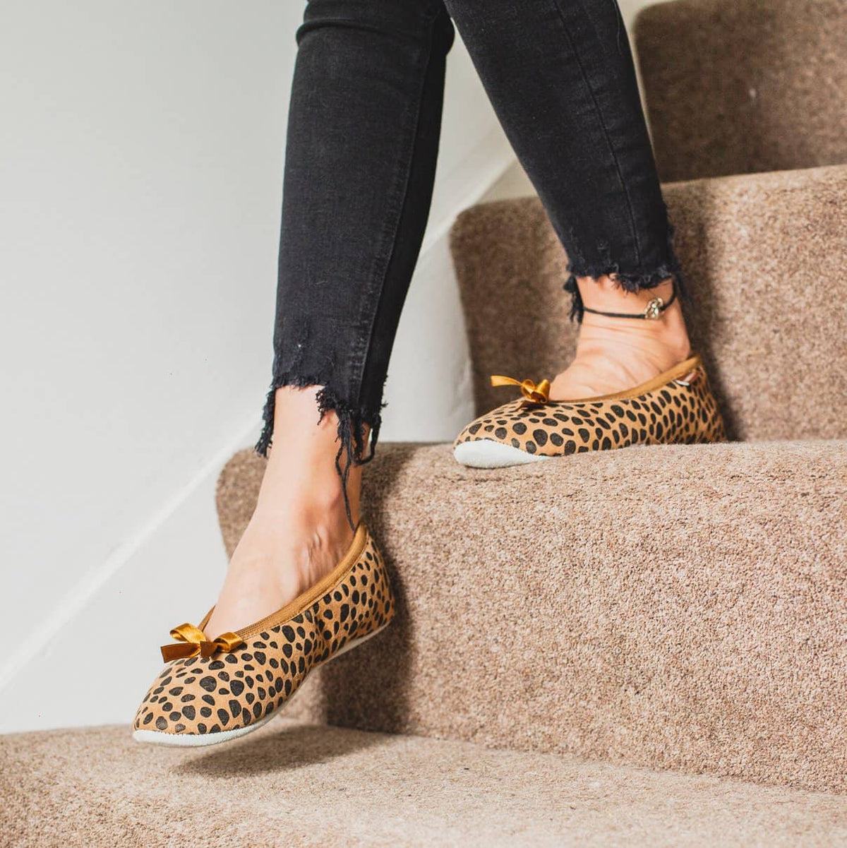 Womens Sheepskin Slippers - Ballerina Style