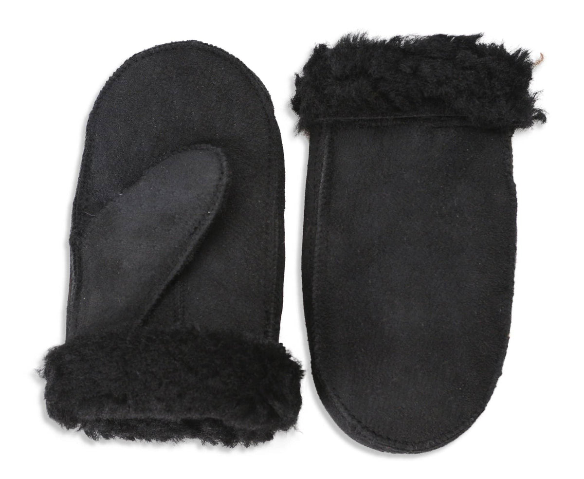 Nordvek childrens sheepskin mittens 314-100 black pair