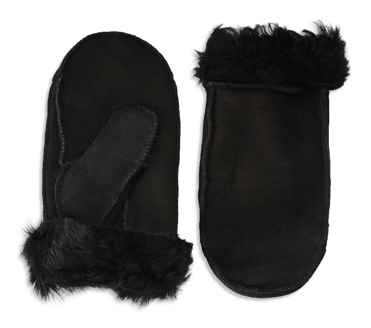 Nordvek childrens sheepskin mittens 314-100 dark chocolate pair